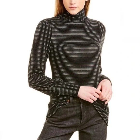 CJ. CREW Metallic Stripe Turtleneck Sweater , M - Picture 1 of 10